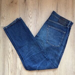 Levi's Selvage 502 33x32 Made And Crafted Big E Made in Japan Leather Stamp